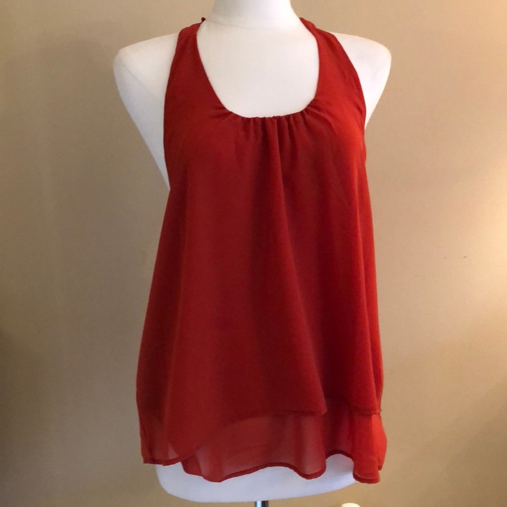 Flowing burnt orange top